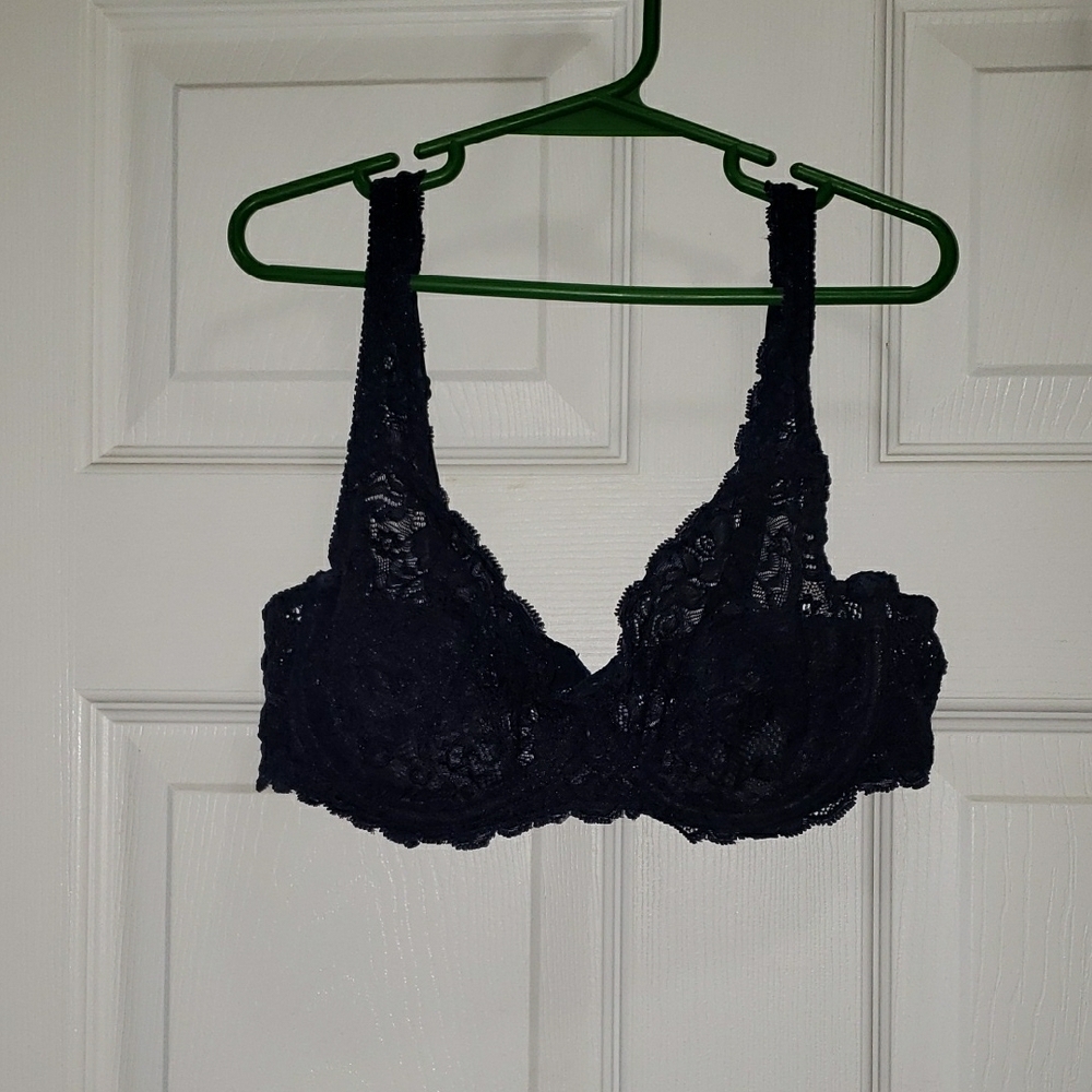 Ralph Lauren Navy Blue Lace Underwire Bra